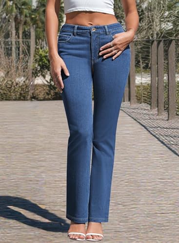 Pink Queen Women Bootcut Jeans High Waisted Stretchy Curvy Denim Trouser Pant2