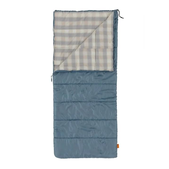 Bolsa de Dormir Azul 50F Forro de Franela Rectangular para Adultos adecuada para Mochileros y Camping en Clima Frío