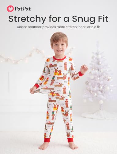 Image of PATPAT Toddler & Kids Pajama Sets with Bamboo Viscose, Snug Fit Pjs for Girls, All-Season Comfort Sleepwear, Ages 2-12 Years