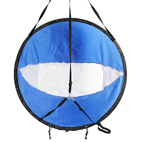 image for POCREATION Kayak Sail Wind Sail 108cm Blue & White Canoe Sail Transpar