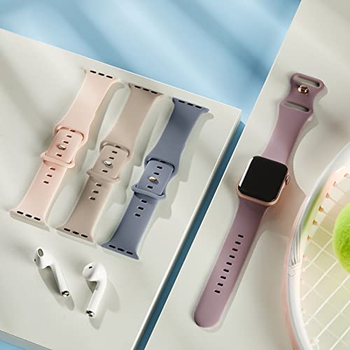Adepoy-4-Pack-Strap-Compatible-for-Apple-Watch-Strap-41mm-40mm-38mm-Soft-Silicone-Snap-Buckle-Design-Replacement-Sport-Band-for-iWatch-Series-8-Ultra-SE-7-6-5-4-3-2-1