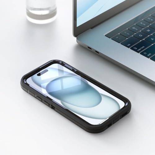 Image of Case for iPhone 15 Plus, Heavy-Duty Tough Rugged Shockproof Drop Protective Cover Phone Cases, Black