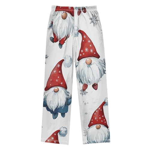 Gnome and Snowflake Boys Long Pants Soft Trousers Elastic Waist Kids Lounge Bottoms with Pockets S-XL2