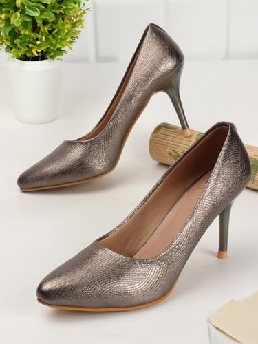 Image of Carlton London Women Stylish Slipon Pump Shoes with Stiletto Heels, Pointed Toe
