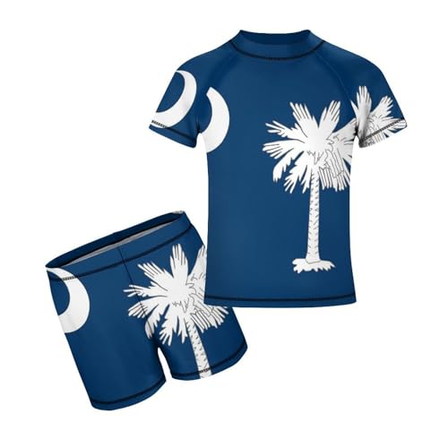 South Carolina State FlagChildren's Casual Swimsuit Set - Simple and Versatile7-9Y（120cm）