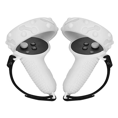 Esimen Touch Controller Grip Cover for Oculus Quest 2 Silicone Protective Ring Cover Custom Set Accessories Anti-Throw Handle Protective Sleeve with Adjustable Hand Strap-Easy to Install