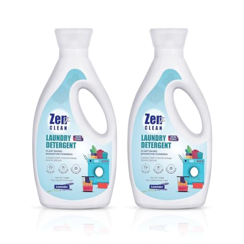 Image of Avni Wellness - Zenticlean Natural Laundary Detergent | Lavender Fragrance | Front Load & Top Load Wash | With Measuring Cup | Plant Based, Eco-Friendly, Herbal| Removes Stains & Odour