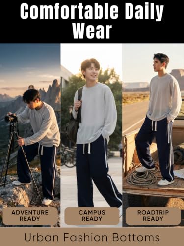 Image of GRECIILOOKS Korean Style Track Pants for Men - Loose Fit Lycra Cargo Joggers | Trendy Gym & Streetwear Bottoms with Utility Pockets (Available in Plus Size)