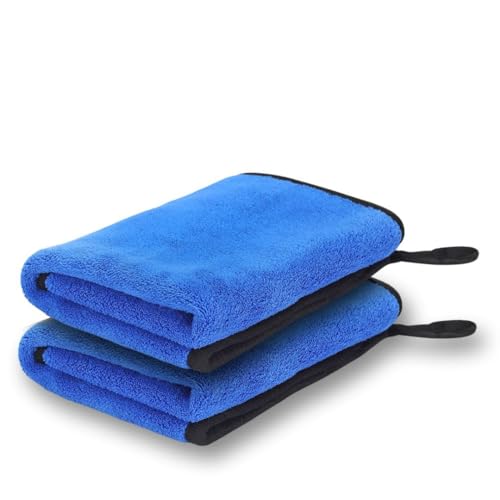 Image of Btag Microfiber Cleaning Cloth, 40x60 cms 600 GSM | Highly Absorbent,Lint and Streak Free, Multi-Purpose Wash Cloth for Kitchen,Car,Window,Stainless Steel,Silverwear(Dark Blue 40x60cms) Pack of 2