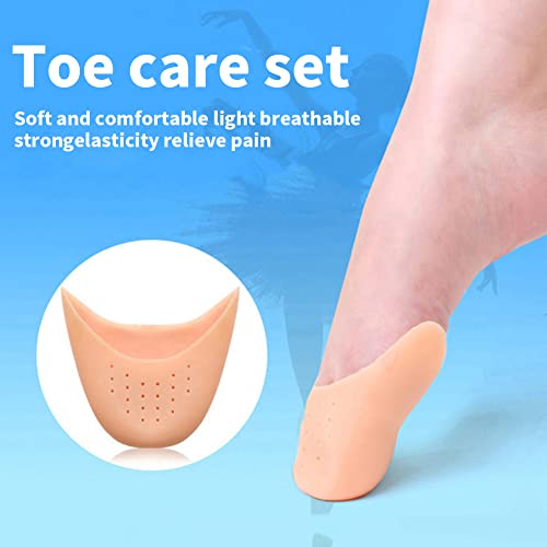 Image of Gel Toe Pads for Pointe Shoes, 4 Pairs Breathable Curved Ballet Toe Protectors for Pointe Work, Also for Heels and Dress Shoes
