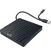 RuhZa External DVD Drive,USB 3.0 Type-C CD DVD/RW Optical Drive USB C Burner Slim CD/DVD ROM Rewr...