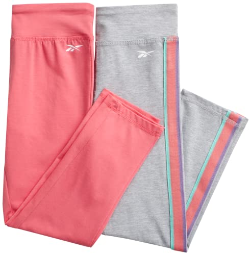 Reebok Girls' Active Legging Set - 3 Piece Performance Short-Sleeve T-Shirt And Leggings (7-12), Size 7, Strawberry Pink #TOP4