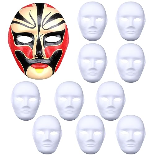 Suevut 15 Pieces White Cat Mask, Therian Mask, Cosplay Mask Painting