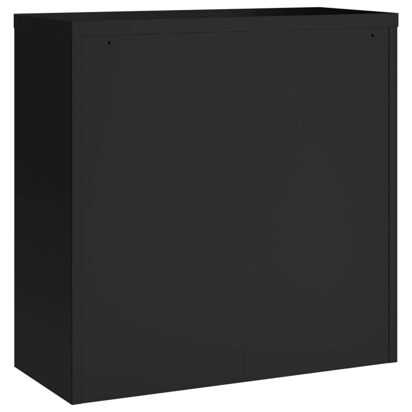 Homgoday Aparador de cocina, mueble portaobjetos con estantes para ahorrar espacio, mueble de almacenamiento para salón, dormitorio, oficina, armario, archivador, negro, 90 x 40 x 90 cm, de acero