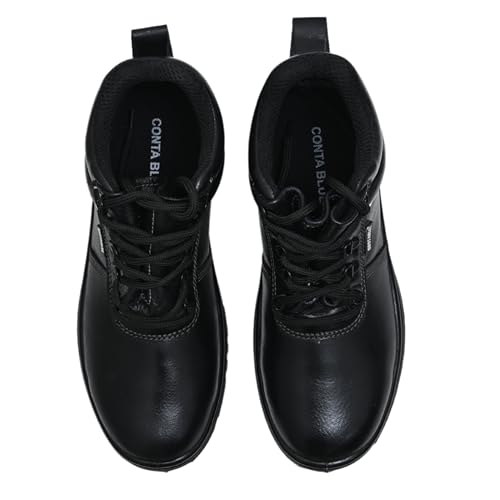 Image of Contablue Rival Safety Boots for Men | Genuine Leather, Steel Toe | ISI Certified IS:15298 | Chemical & Oil Resistant, Anti-Skid | Heavy Duty Work Boots for Construction, Mining & Industrial Use