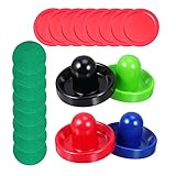 VINTORKY 1Satz Air Hockey Zubehör mit Pucks Stoffpuffer Rote Bälle Langlebig und Passend für Standard Lufthockey Tische