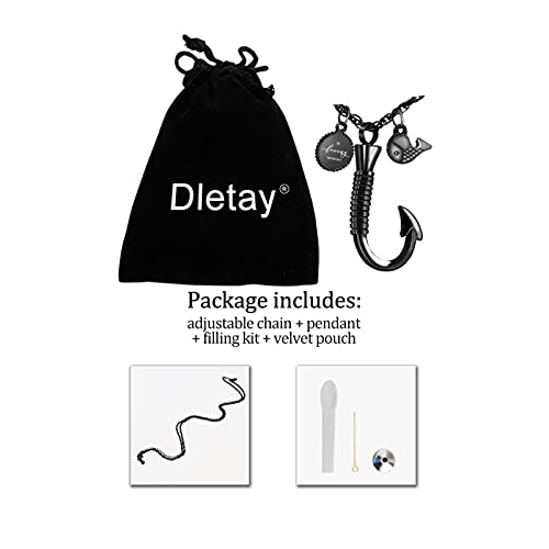 Dletay Fish Hook Urn Necklace For Ashes Fishhook Memorial Necklace Stainless Steel Cremation Jewelry Fishing Ashes Necklace #TOP6