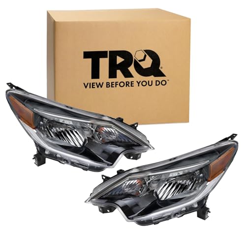 Image of TRQ 2 Piece Headlight Assembly Set Driver & Passenger Side Compatible with Nissan Versa Note 2017-2019 NI2502257 NI2503257 260109ME0A 260609ME0A