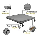 Roseley Waterproof Chair Cushion With Ties Outdoor Seat Pad Removable Water-Resistant Cover Durable Comfy Patio Garden Lawn Seating [Grey, 50 x 44 x 4cm] - Image 3