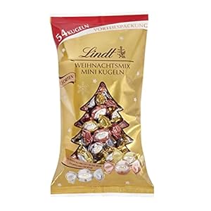 Lindt Schokolade Weihnachtsschokolade Glamour im Beutel, zartschmelzende Schokoladen-Kugeln in drei Sorten…