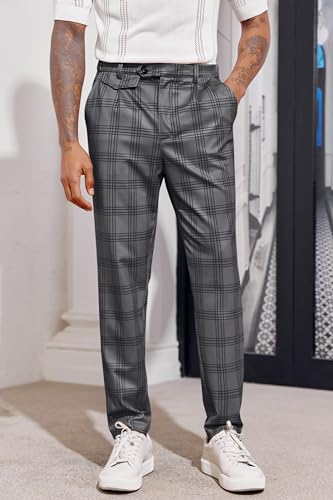 Image of Mens Chinos Slim Fit Pants Stretch Tapered Dress Pant Casual Trousers
