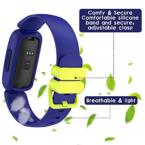 Silicone Bands For Fitbit Ace 3,Waterproof Soft Replacement Bands For Ace 3 Bands For Kids Boys Girls Bracelet Accessories Sports Band For Fitbit Ace 3 Activity Tracker (Black Blue Gray) #TOP3