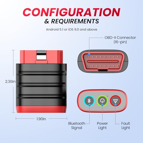 THINKCAR Thinkdiag Mini Bluetooth OBD2 Scanner Diagnostic Tool, OE Full-System Car Scanner for iOS & Android, Check Engine Light Fault Code Reader Scan Tool for Vehicles