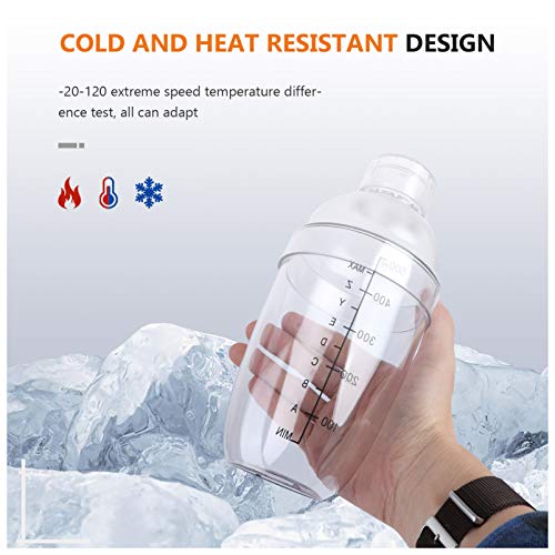 Cabilock Cocktail Martini Shaker Chá de Leite Copo Shaker Vinho Shaker Drink Mixer de Plástico Claro