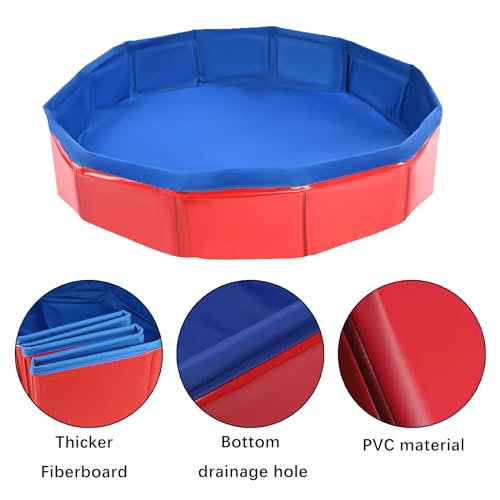 Hundepool, Planschbecken für Haustiere, 50 x 8 cm Pool für Hunde und Katzen, Faltbarer Pool für Hunde, Pool für große und kleine Hunde, tragbarer Pool für Haustiere