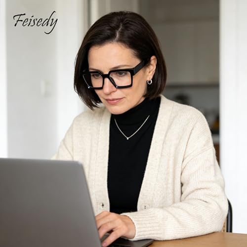 Lunettes filtrant la lumière bleue carrées FEISEDY - 4