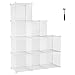 SONGMICS Cube Storage, High-Density Metal Grid, Interlocking Shelving Organizer Units with High Load Capacity for Bookcase, DIY Cabinet and Closet with Rubber Mallet, White ULPL115W