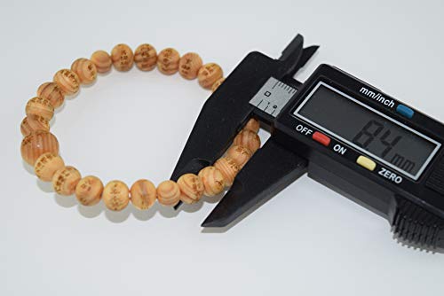 Kyoto Asahiya Japan Kisohinoki Aroma Wood Beads Bracelet Rosary Juzu Heart Sutra Handmade For Unisex Stretch Elastic Wood Bracelet For Men&Women Gift For Unisex #TOP5