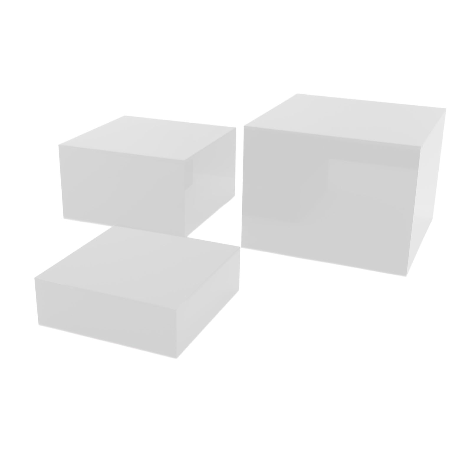 Elegante Acryl-Ständer für Buffets, Lebensmittel, Schmuck, 3 Stück, weiß, perfekt für Supermärkte, Einzelhandelsgeschäfte und Veranstaltungsvitrinen