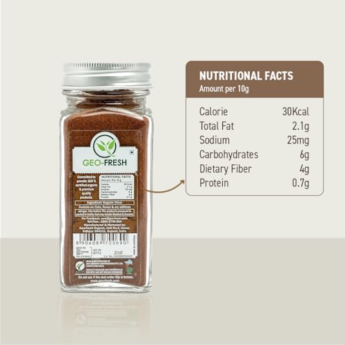 Geo-Fresh Organic Clove Powder, 45g | Laung| Lavang Powder| Aromatic & Flavourful| Spices| Khade Masala| No Artifical Colour & Preservatives| 100% Organic, Non-GMO, USDA Certified, Jaivik Bharat Certified