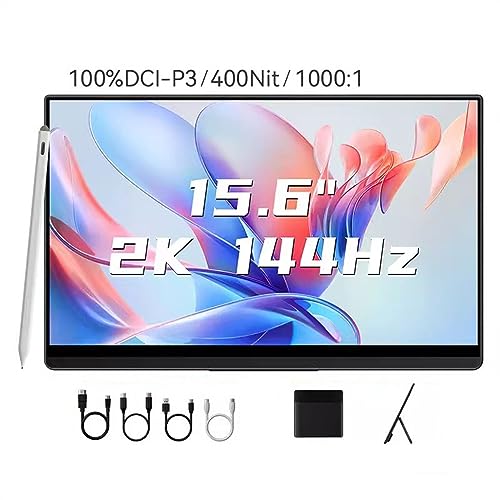 Image of Portable Monitors 15.6-inch IPS 2K 144HZ Cell Phone External Screen Multifunctional Touch Secondary Screen Laptop Expansion Screen Gaming Machine Monitor