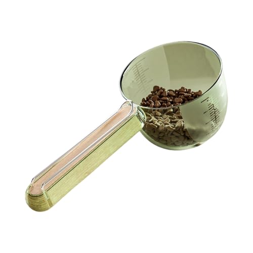 Messbecher, Tierfutter-Messlöffel, Hundefutter, Präzisionswaage, Tierfutter-Messbecher, Katzen-Messbecher mit Verschlussclip-Design, für Hunde und Katzen, Reismehl, Getreide Nts90 (Green, 19x8x6.5cm)