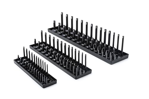 GEARWRENCH 3 Pc. 1/4', 3/8' & 1/2' Drive SAE Socket Storage Tray Set, Black - 83118