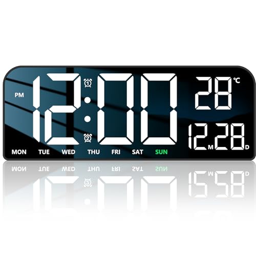 La Mejor Selección de Despertadores los 10 mejores. 46 Reloj Despertador, Reloj Digital LED con Luminosidad Regulable, 12/24 Horas, Alarma Doble, Repetición, Cronometraje, Fecha, Día de Semana, Temperatura, Despertador Electrónico...