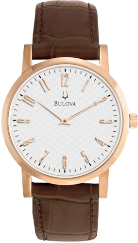 Preisvergleich Produktbild Bulova Herren Analog Quarz Uhr mit Leder Armband 97A106