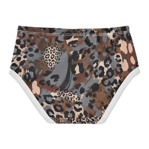 Animal Print Leopard Spots Underwear Toddler Girl, Cotton Girls Underwear, 2T–8 Years2