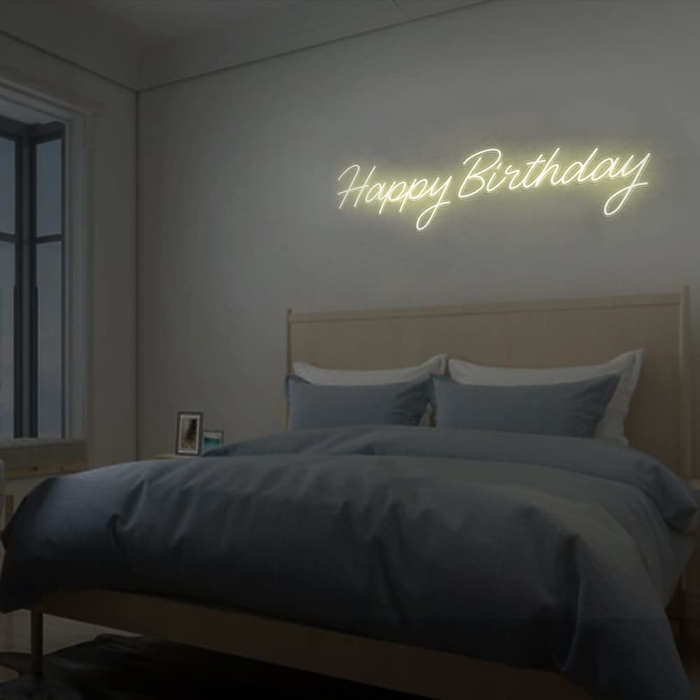 Ulalaza Neonowy znak LED, lampka nocna, Happy Birthday, do domu, sypialni, salonu, baru, artystyczna dekoracja, impreza, ślub, urodziny, Boże Narodzenie, z USB 5 V