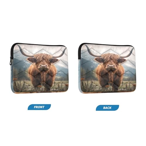 Funda para portátil 13-14 pulgadas Highland Cow impermeable miniatura 2