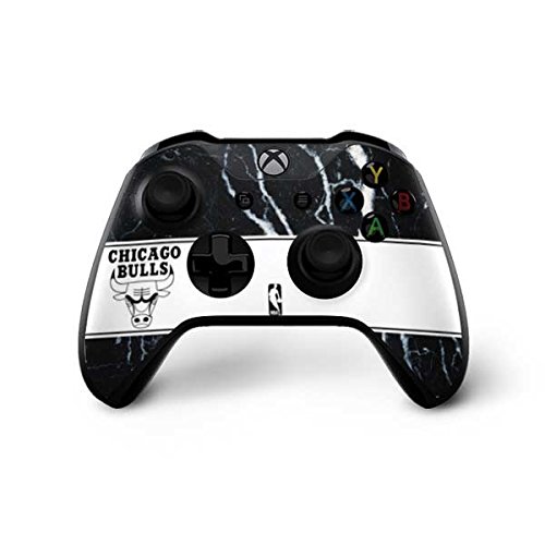 Skinit Decal Gaming Skin Compatible with Xbox One X Controller - Officially Licensed NBA Chicago Bulls Marble Design