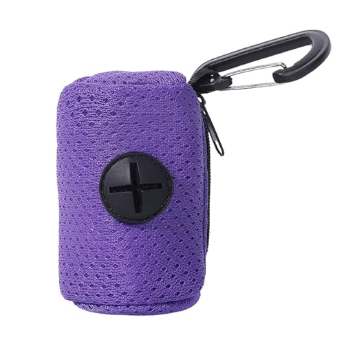 Soporte De Bolsas De Caca De Perro | Adjunto De Tela De Malla Soporte De Bolsas Para Perros | Dispensador De Bolsas De Caca Para Perros Con Agujero De Dispensación Y Clip De Carreta, Suministros De Ma