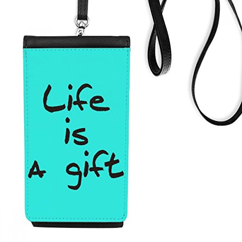 Cadeau smartphone sac suspendu noir avec message inspirant imprimé