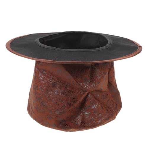 HOMSFOU Sombrero de Copa Alto Marrón de Terciopelo para Hombre, Accesorio Steampunk y Victoriano, Sombrero de Mago para Disfraz y Actuación en Fiestas y Cosplay, Forro Transpirable