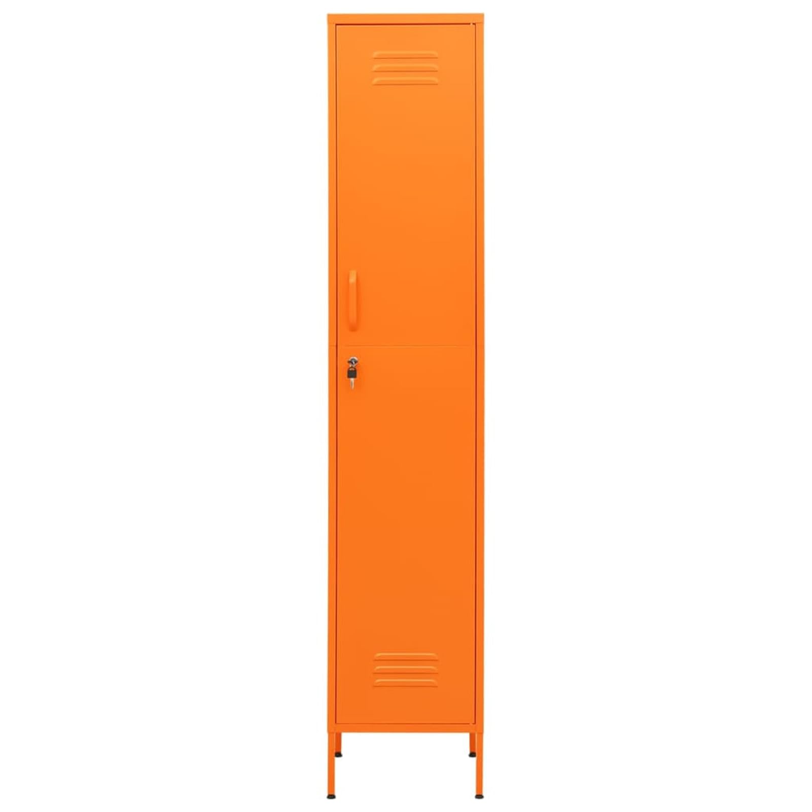 Schließfachschrank Spind Schrank Metallspind Metallschrank Schließfächer Spind Metall Orange 35x46x180 cm Stahl
