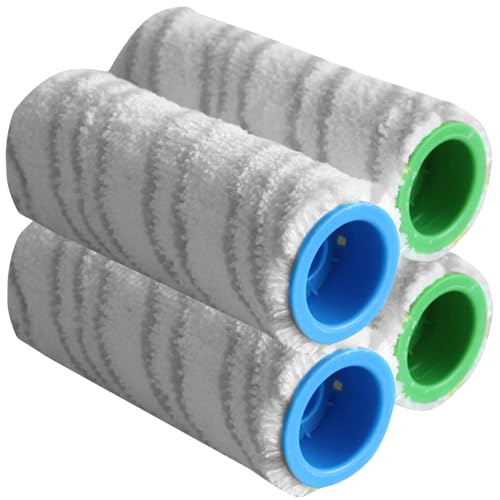 Yeeliv 4PCS Microfibre Roller Brush Set, Rollers Brush Set for Kärcher FC3 FC5 FC7 FC3D,Vacuum Cleaner Roller Brush,Multi-Surface Roller Set, Grey