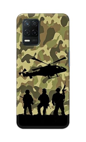 Image of Printed Hard Back Cover Case for Realme 9 5G Back Cover (Army) -1111
