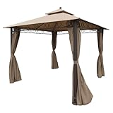 International Caravan Furniture Piece Square 10 Foot Double Vented Gazebo With...